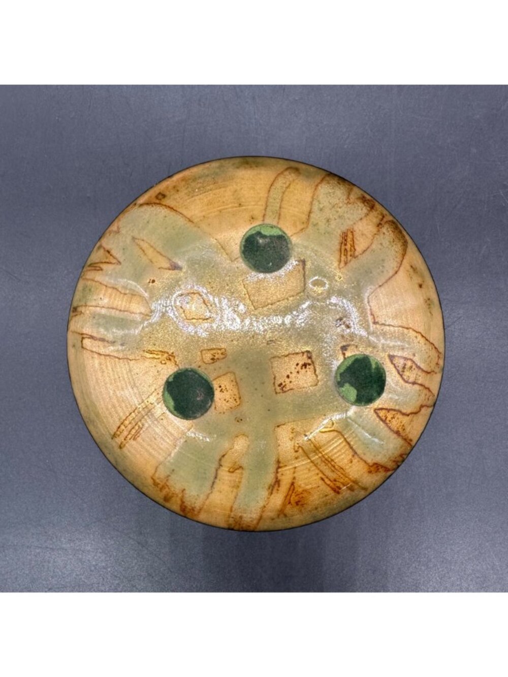Vintage Bonnie Shopper Enamel On Copper Trinket Dish Mid Century Modern Orange - Picture 4 of 8